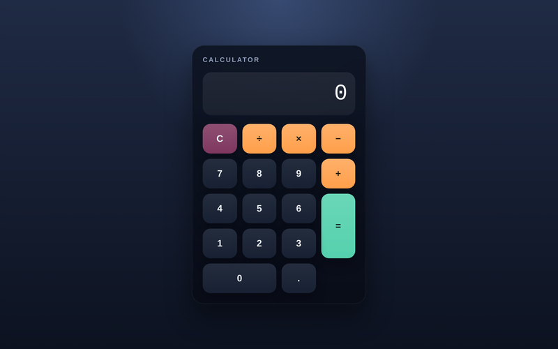 Screenshot of the Calculator app with a dark interface.