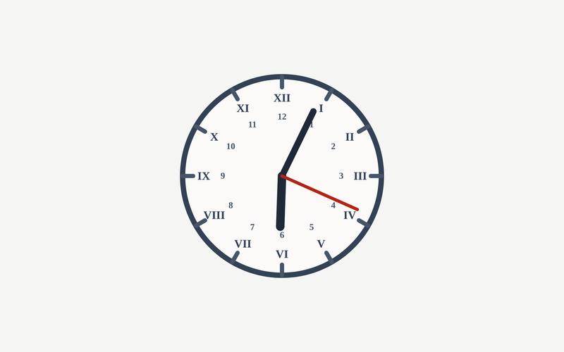 Screenshot of the analog Clock app with Roman numerals.